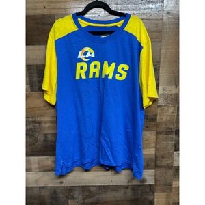Nike NFL Los Angeles Rams T-Shirt Mens 3X Blue Yellow Slub Knit Team Apparel NEW